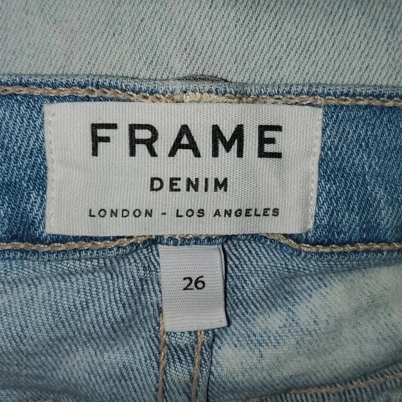 Frame Le Garcon Light Wash Distressed Jeans Size 26 - Picture 11 of 13